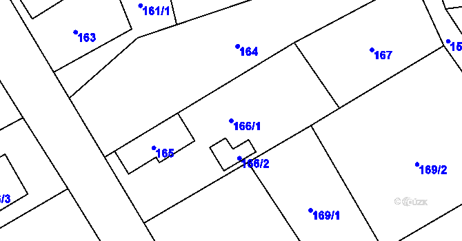 Parcela st. 166/1 v KÚ Luh nad Svatavou, Katastrální mapa