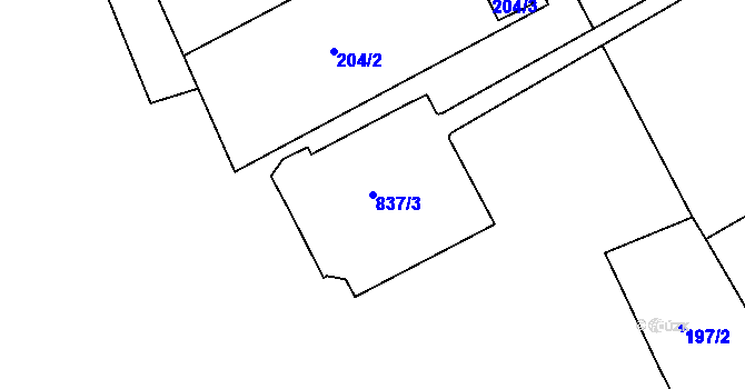 Parcela st. 837/3 v KÚ Luh nad Svatavou, Katastrální mapa