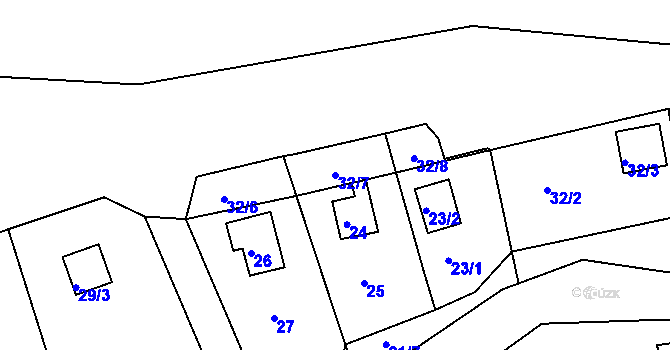 Parcela st. 32/7 v KÚ Luh nad Svatavou, Katastrální mapa