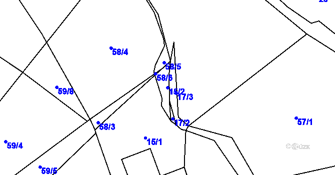 Parcela st. 15/2 v KÚ Radvanov, Katastrální mapa