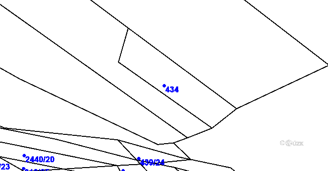 Parcela st. 434 v KÚ Luhačovice, Katastrální mapa