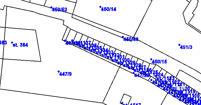 Parcela st. 1132 v KÚ Luhačovice, Katastrální mapa