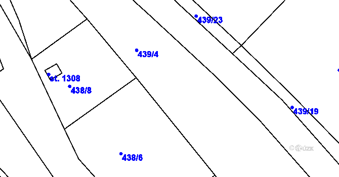 Parcela st. 439/4 v KÚ Luhačovice, Katastrální mapa