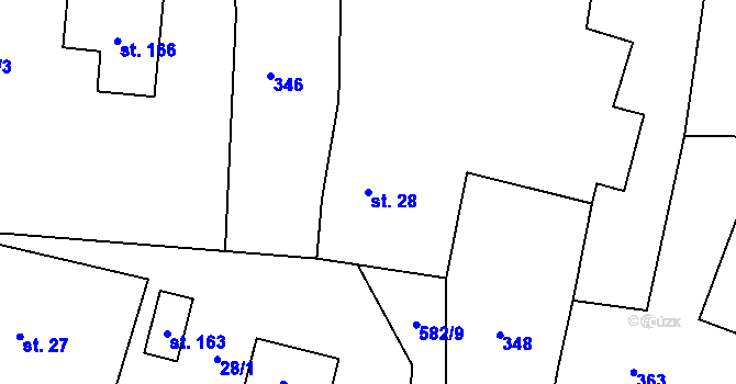 Parcela st. 28 v KÚ Luhov u Mimoně, Katastrální mapa