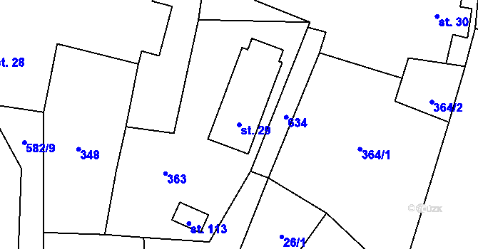Parcela st. 29 v KÚ Luhov u Mimoně, Katastrální mapa