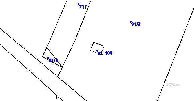 Parcela st. 106 v KÚ Luhov u Mimoně, Katastrální mapa