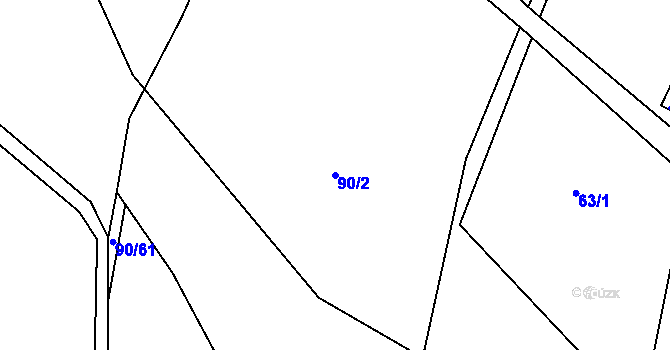 Parcela st. 90/2 v KÚ Luhov u Mimoně, Katastrální mapa