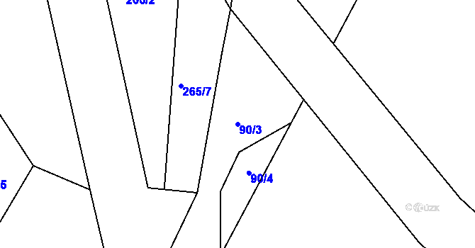 Parcela st. 90/3 v KÚ Luhov u Mimoně, Katastrální mapa