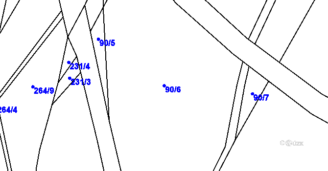 Parcela st. 90/6 v KÚ Luhov u Mimoně, Katastrální mapa