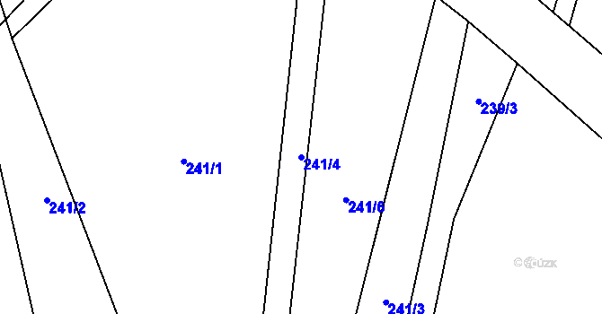 Parcela st. 241/4 v KÚ Luhov u Mimoně, Katastrální mapa