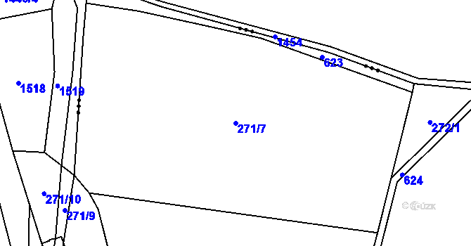 Parcela st. 271/7 v KÚ Luhov u Mimoně, Katastrální mapa