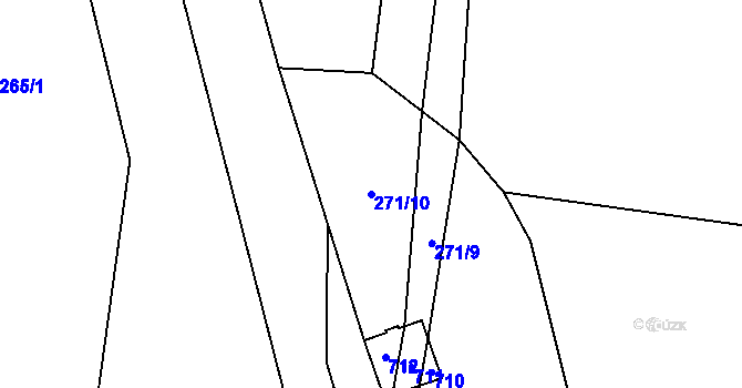 Parcela st. 271/10 v KÚ Luhov u Mimoně, Katastrální mapa