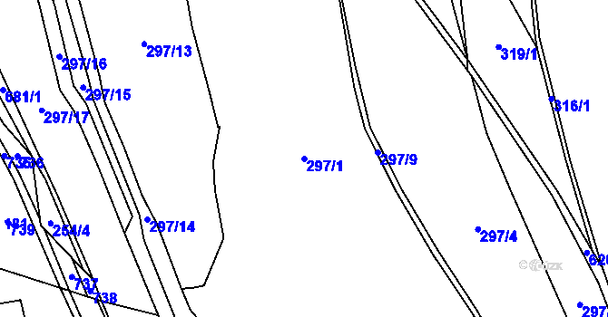 Parcela st. 297/1 v KÚ Luhov u Mimoně, Katastrální mapa
