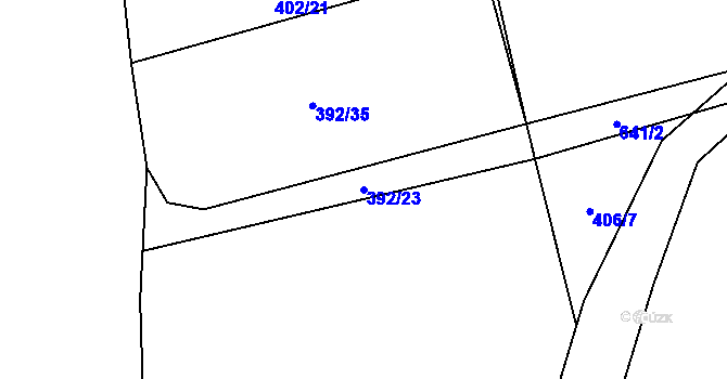 Parcela st. 392/23 v KÚ Luhov u Mimoně, Katastrální mapa