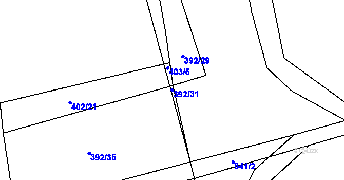 Parcela st. 392/31 v KÚ Luhov u Mimoně, Katastrální mapa
