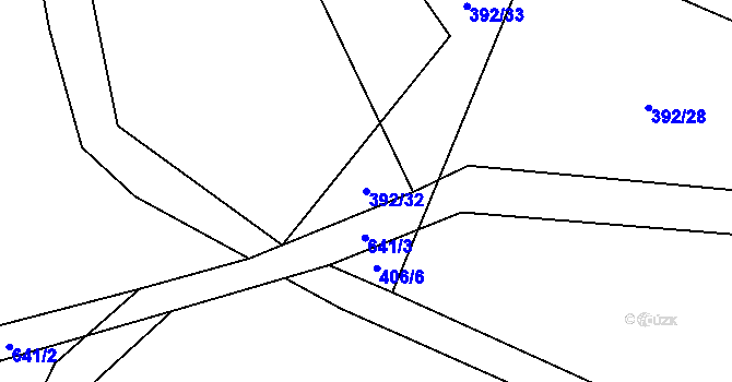Parcela st. 392/32 v KÚ Luhov u Mimoně, Katastrální mapa