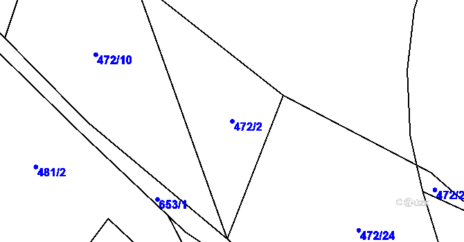 Parcela st. 472/2 v KÚ Luhov u Mimoně, Katastrální mapa