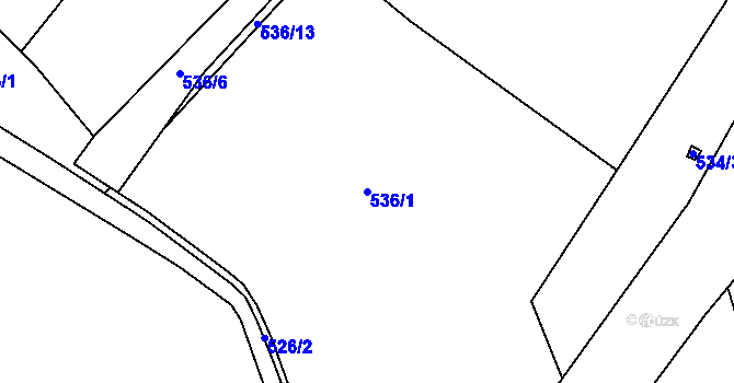 Parcela st. 536/1 v KÚ Luhov u Mimoně, Katastrální mapa