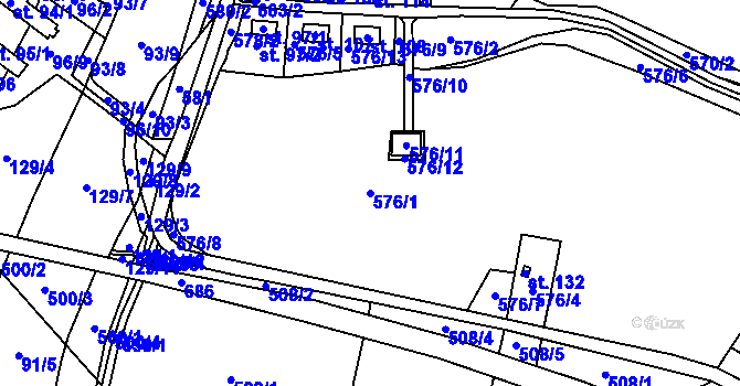 Parcela st. 576/1 v KÚ Luhov u Mimoně, Katastrální mapa