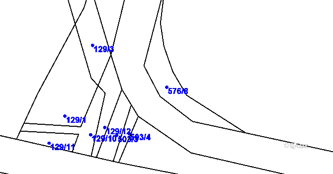 Parcela st. 576/8 v KÚ Luhov u Mimoně, Katastrální mapa