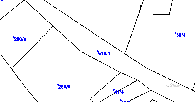 Parcela st. 618/1 v KÚ Luhov u Mimoně, Katastrální mapa