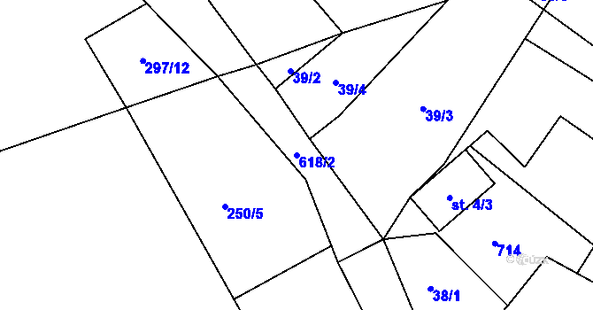 Parcela st. 618/2 v KÚ Luhov u Mimoně, Katastrální mapa