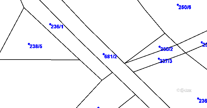 Parcela st. 681/2 v KÚ Luhov u Mimoně, Katastrální mapa