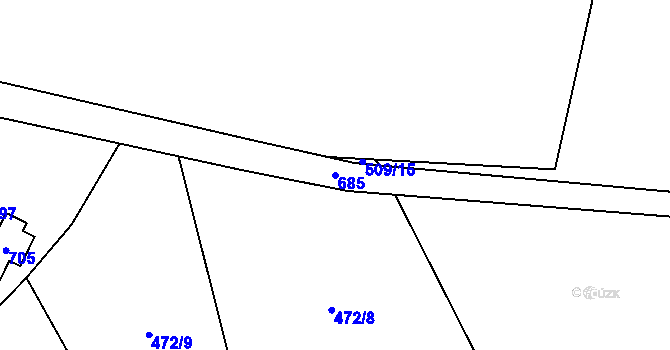 Parcela st. 685 v KÚ Luhov u Mimoně, Katastrální mapa