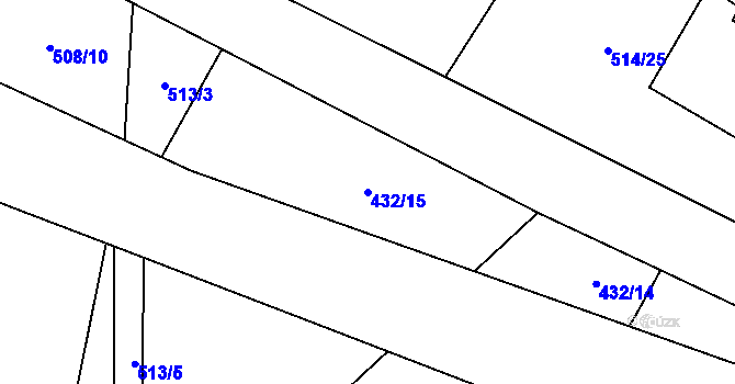 Parcela st. 432/15 v KÚ Luhov u Mimoně, Katastrální mapa