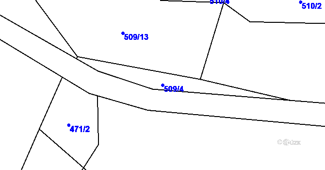 Parcela st. 509/4 v KÚ Luhov u Mimoně, Katastrální mapa