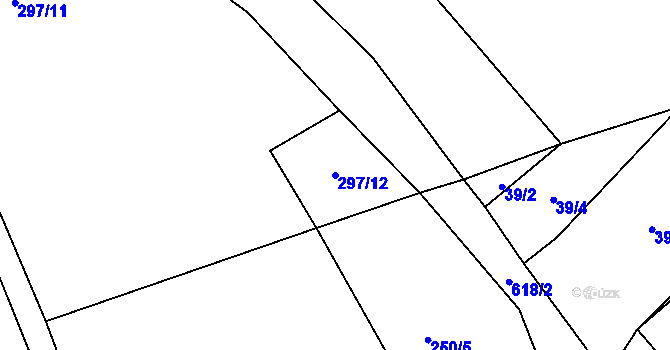 Parcela st. 297/12 v KÚ Luhov u Mimoně, Katastrální mapa