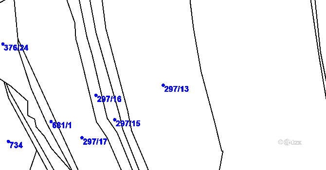 Parcela st. 297/13 v KÚ Luhov u Mimoně, Katastrální mapa