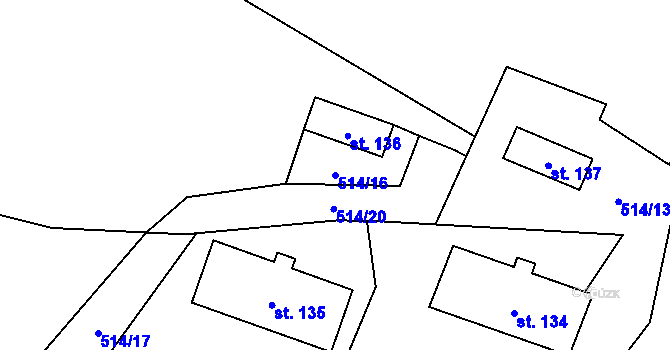 Parcela st. 514/16 v KÚ Luhov u Mimoně, Katastrální mapa