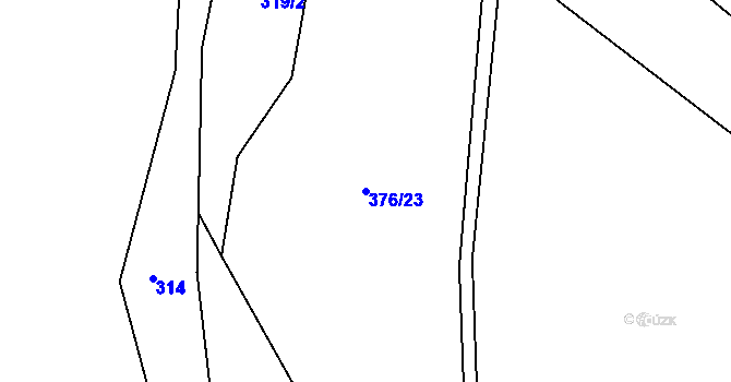 Parcela st. 376/23 v KÚ Luhov u Mimoně, Katastrální mapa