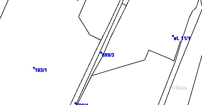 Parcela st. 599/3 v KÚ Luhov u Mimoně, Katastrální mapa