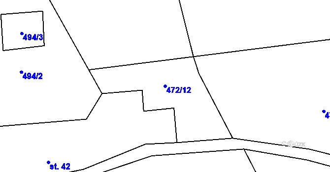 Parcela st. 472/12 v KÚ Luhov u Mimoně, Katastrální mapa