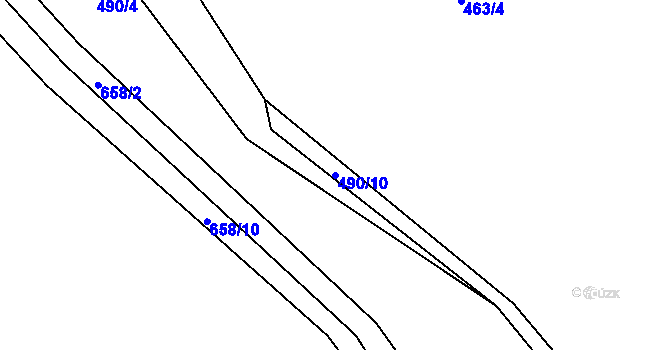Parcela st. 490/10 v KÚ Luhov u Mimoně, Katastrální mapa