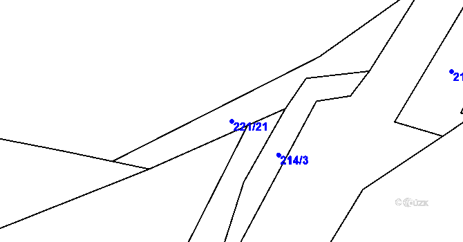 Parcela st. 221/21 v KÚ Luhov u Mimoně, Katastrální mapa