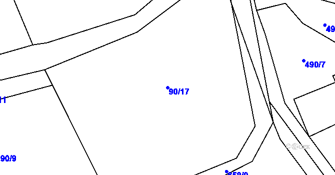 Parcela st. 90/17 v KÚ Luhov u Mimoně, Katastrální mapa