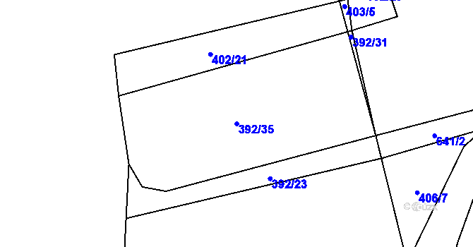 Parcela st. 392/35 v KÚ Luhov u Mimoně, Katastrální mapa