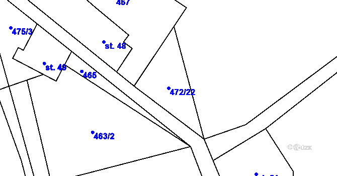 Parcela st. 472/22 v KÚ Luhov u Mimoně, Katastrální mapa