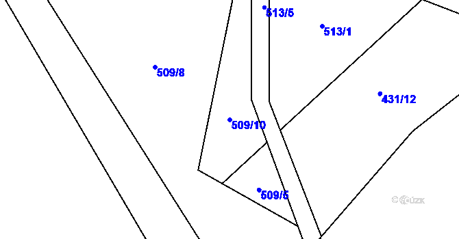 Parcela st. 509/10 v KÚ Luhov u Mimoně, Katastrální mapa