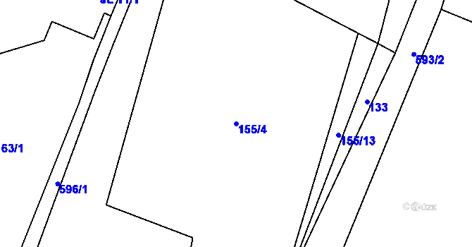 Parcela st. 155/4 v KÚ Luhov u Mimoně, Katastrální mapa