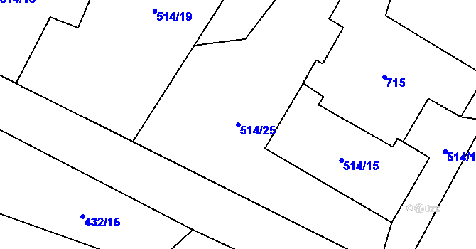 Parcela st. 514/25 v KÚ Luhov u Mimoně, Katastrální mapa