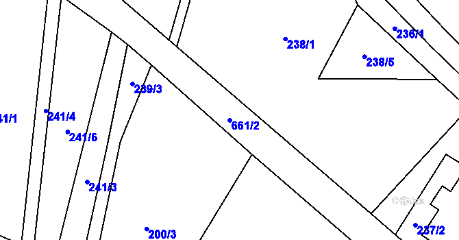 Parcela st. 661/2 v KÚ Luhov u Mimoně, Katastrální mapa