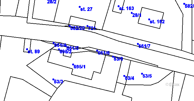 Parcela st. 661/6 v KÚ Luhov u Mimoně, Katastrální mapa