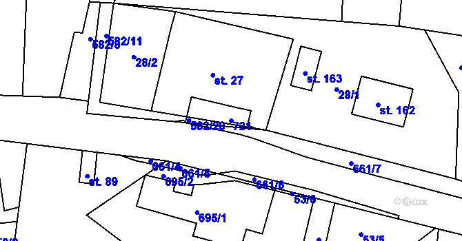 Parcela st. 721 v KÚ Luhov u Mimoně, Katastrální mapa