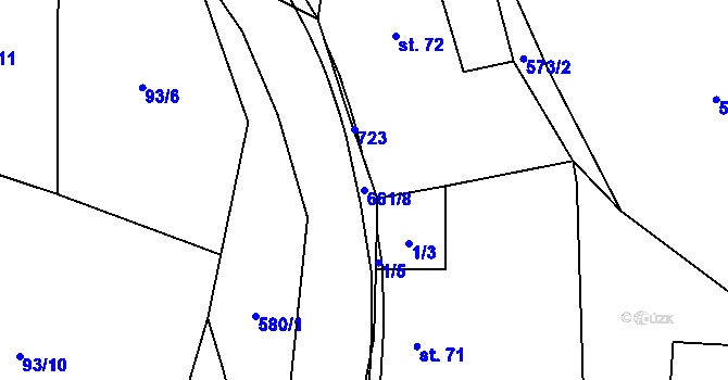 Parcela st. 661/8 v KÚ Luhov u Mimoně, Katastrální mapa