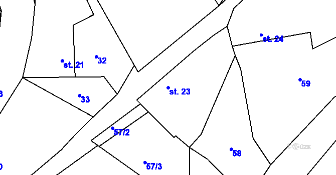 Parcela st. 23 v KÚ Luhy, Katastrální mapa