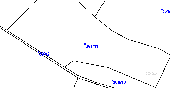 Parcela st. 361/11 v KÚ Luhy, Katastrální mapa